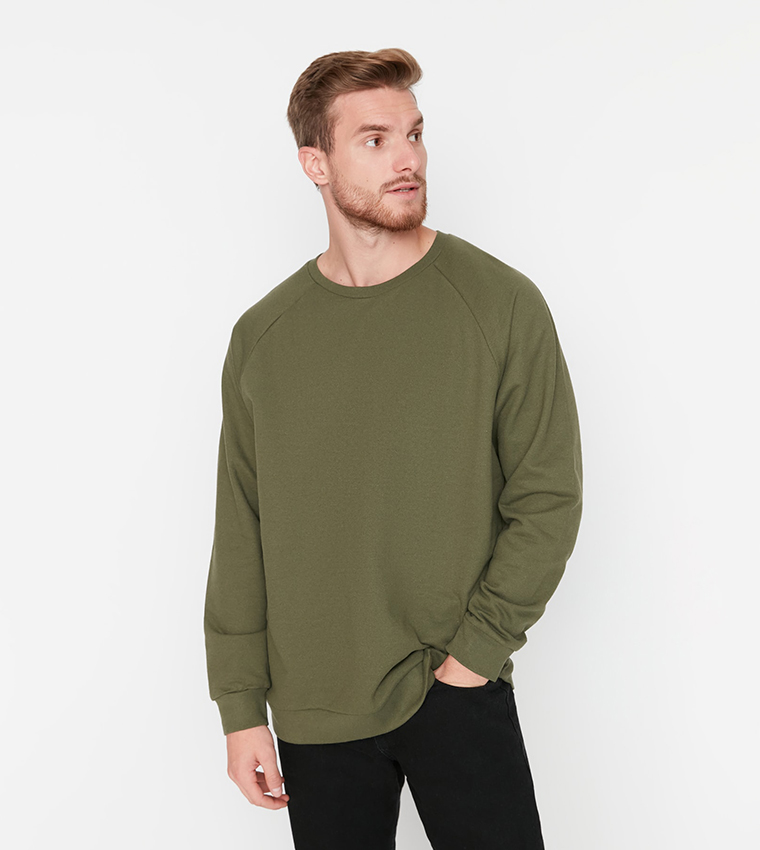 Raglan sleeve crew neck sweatshirts 2025