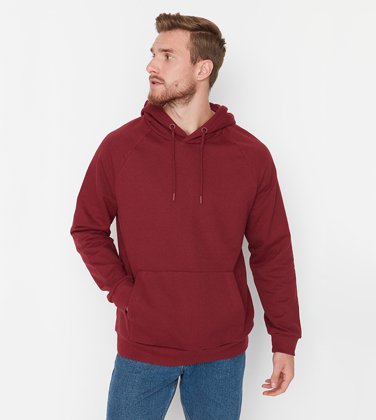 Burgundy fleece hoodie shop