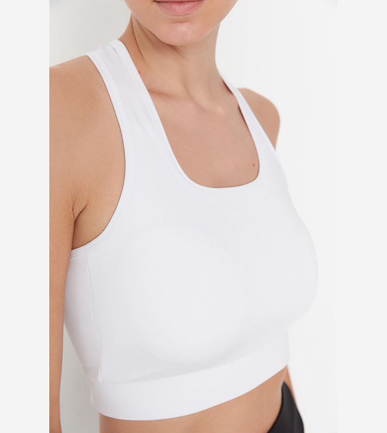 Trendyol White Square Collar Sports Bra