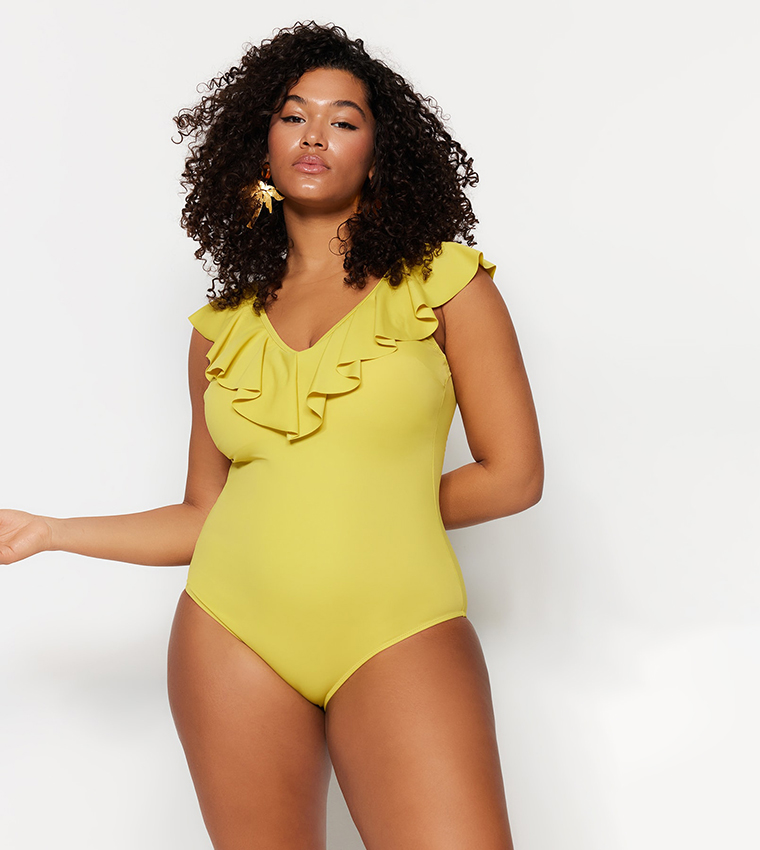 Ruffle on sale hem swimsuit