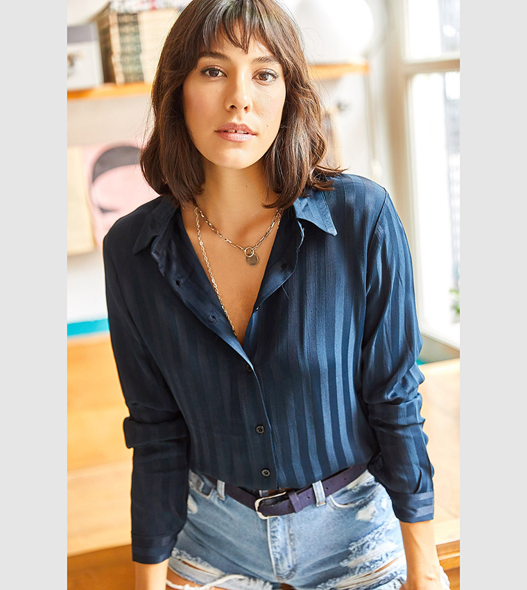 Jacquard Satin Viscose Woven Shirt