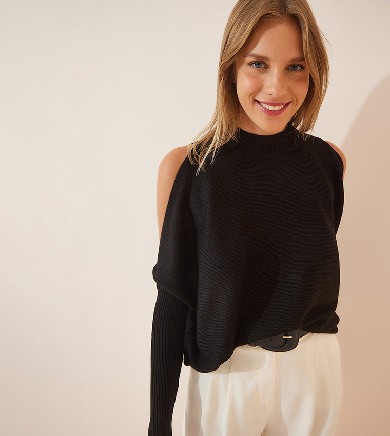 Cut out deals sleeve sweaters