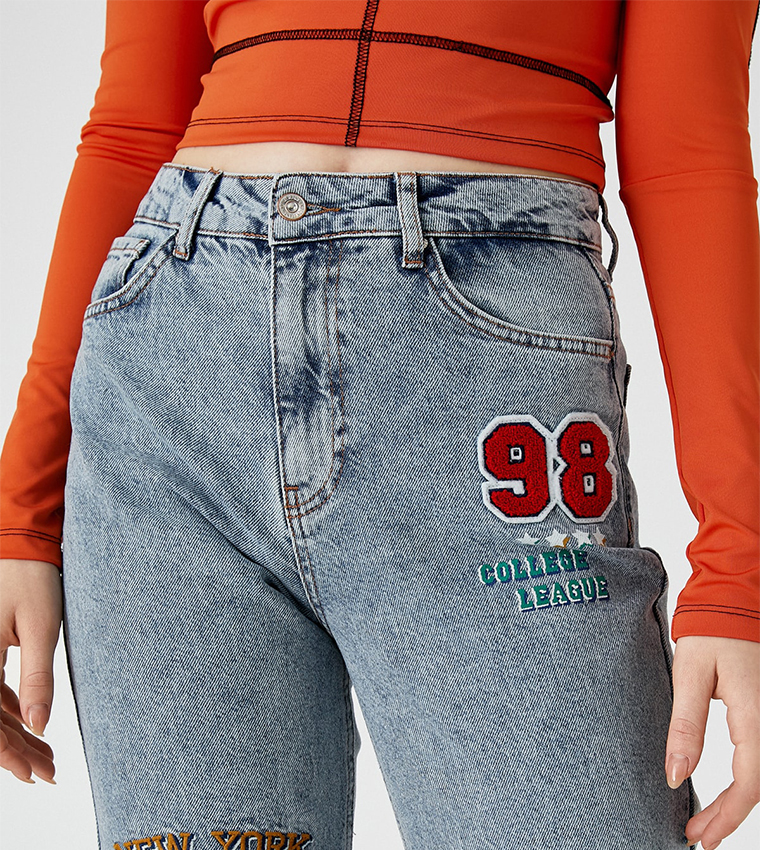 High Waist Slim Fit Mom Jeans