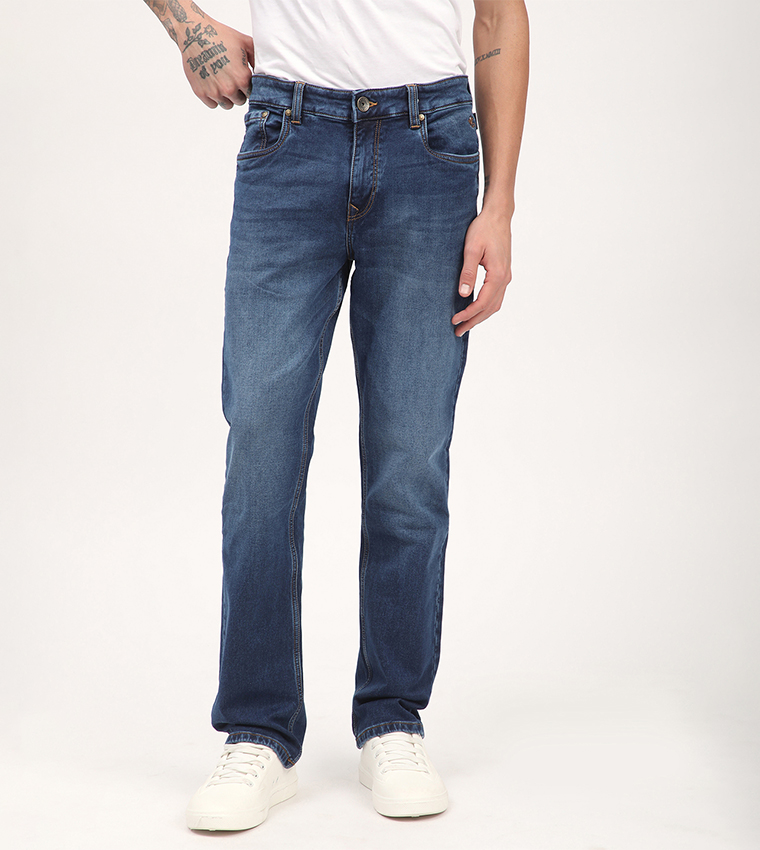 Faded Mid Rise Slim Fit Jeans