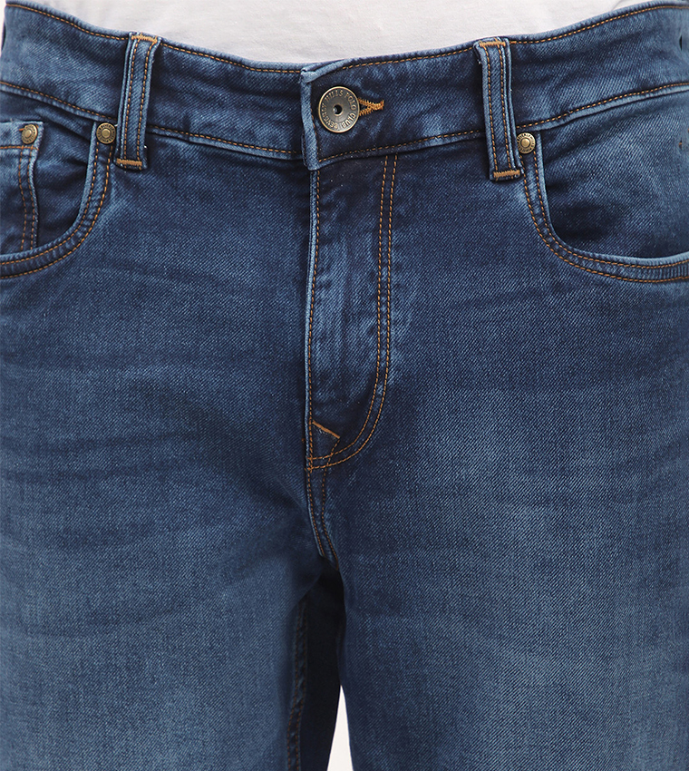Faded Mid Rise Slim Fit Jeans