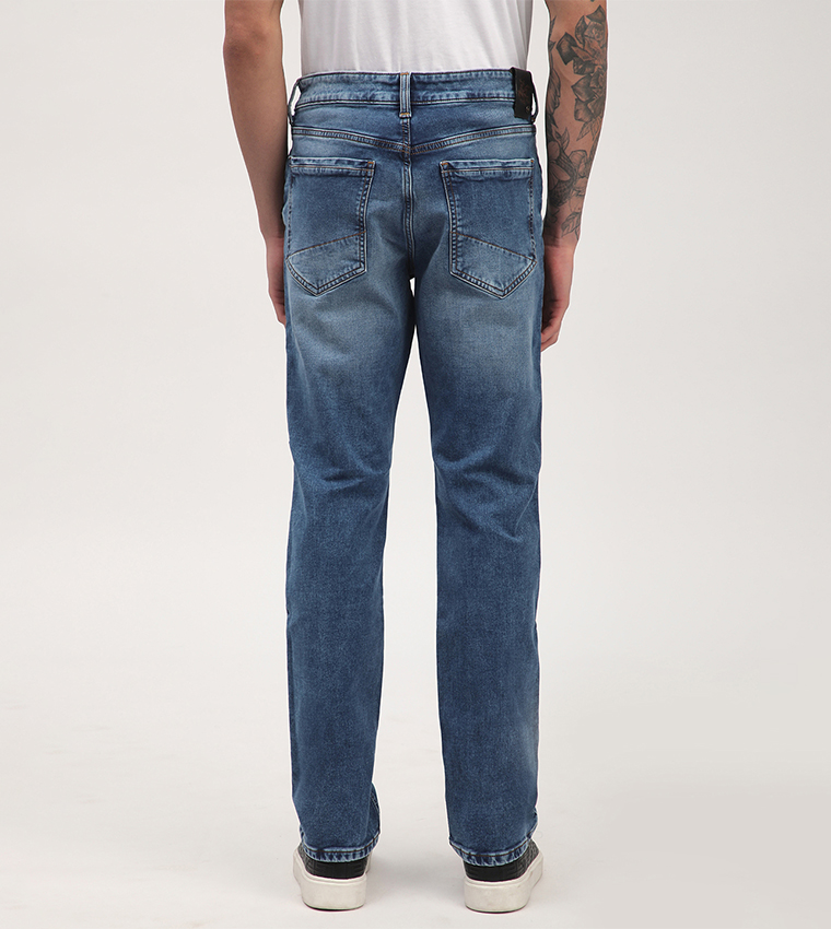 Faded Mid Rise Slim Fit Jeans