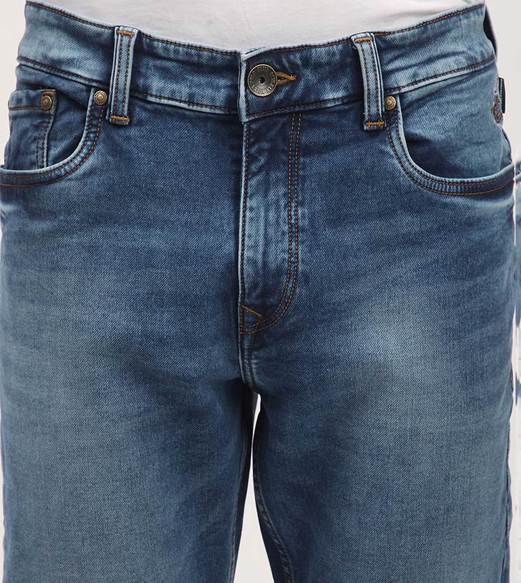 Faded Mid Rise Slim Fit Jeans