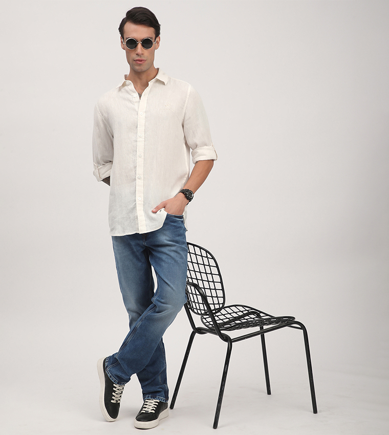 Faded Mid Rise Slim Fit Jeans