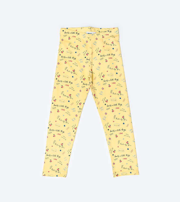 Buy R B Kids All Over Print Elastic Waist Leggings In Yellow 6thStreet Bahrain