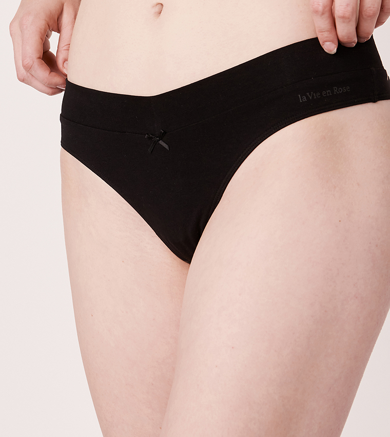 Buy La Vie En Rose Thong Briefs In Black