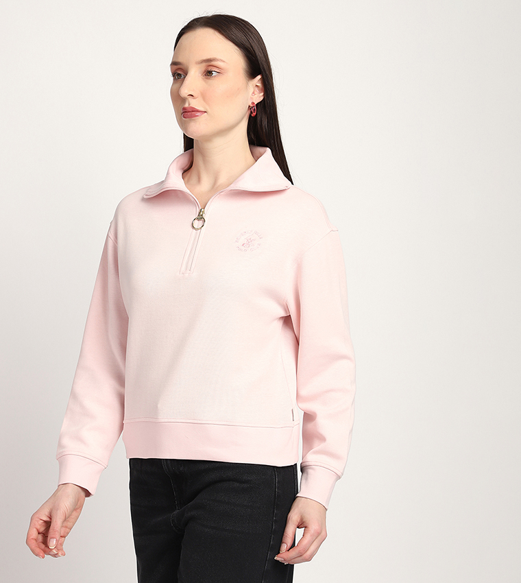 Long Sleeves Half Zip Sweatshirt