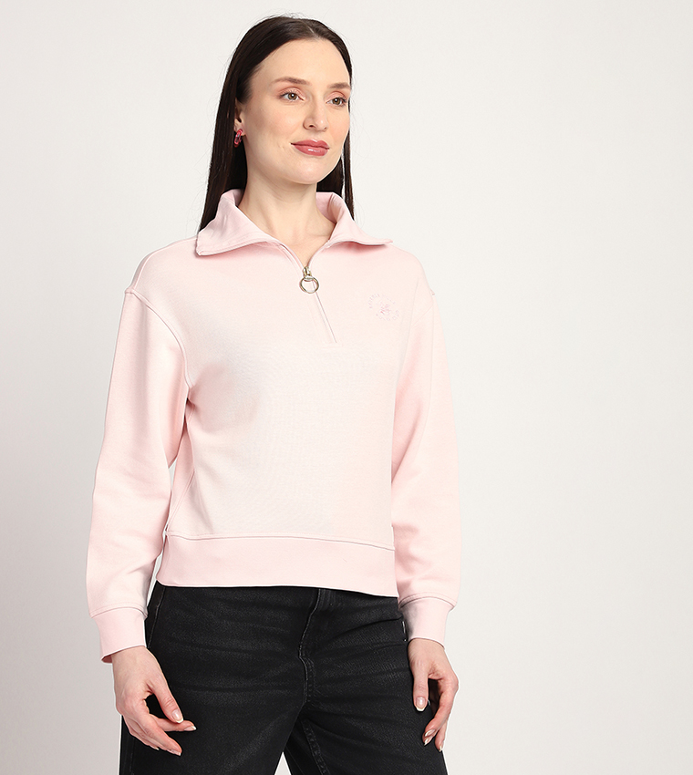 Long Sleeves Half Zip Sweatshirt