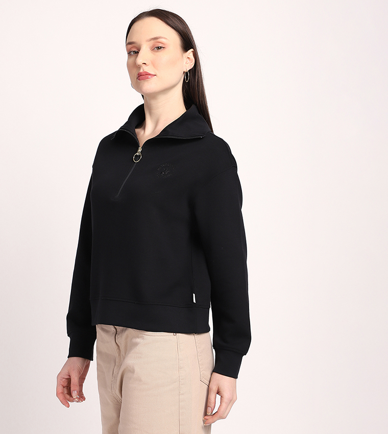 سويتشيرت نصف سحاب كم طويل