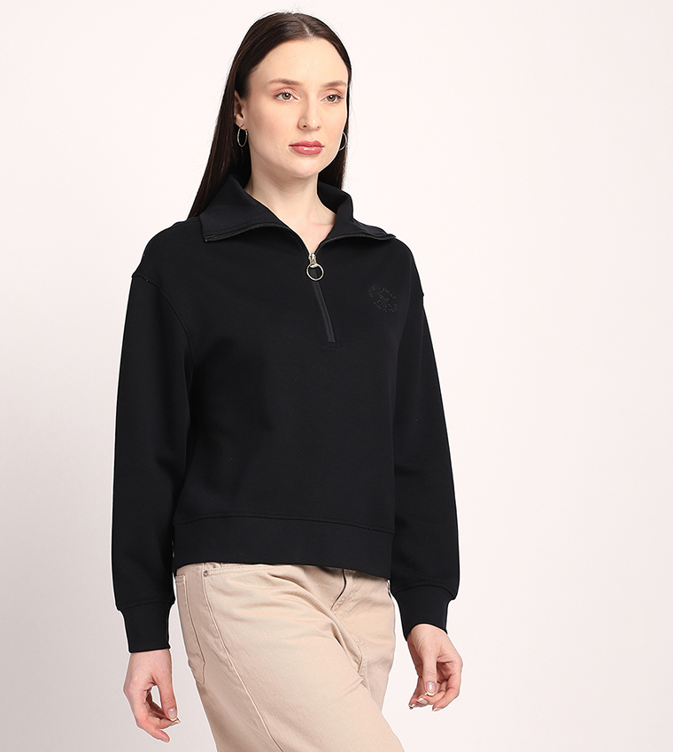 سويتشيرت نصف سحاب كم طويل