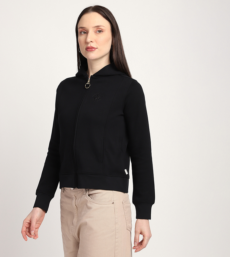 Logo Embroidered Long Sleeves Bomber Jacket