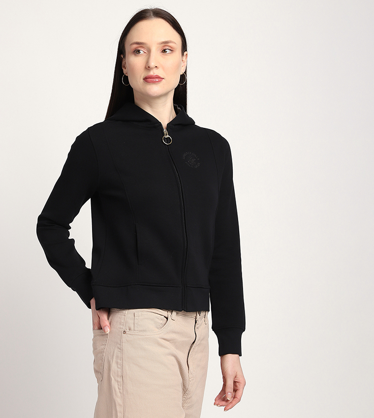 Logo Embroidered Long Sleeves Bomber Jacket