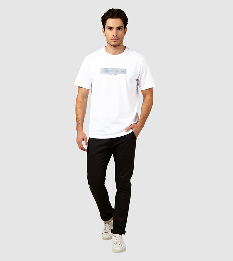 Logo Printed Short Sleeves Stretch T-Shirt