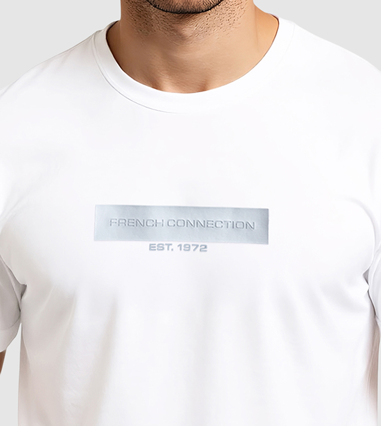 Logo Printed Short Sleeves Stretch T-Shirt