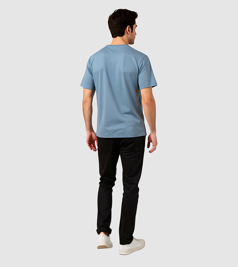 Monogram Detail Short Sleeves Stretch T-Shirt