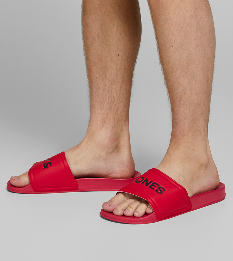 Buy Jack Jones JFWLARRY Slides Barbados Cherry In Red