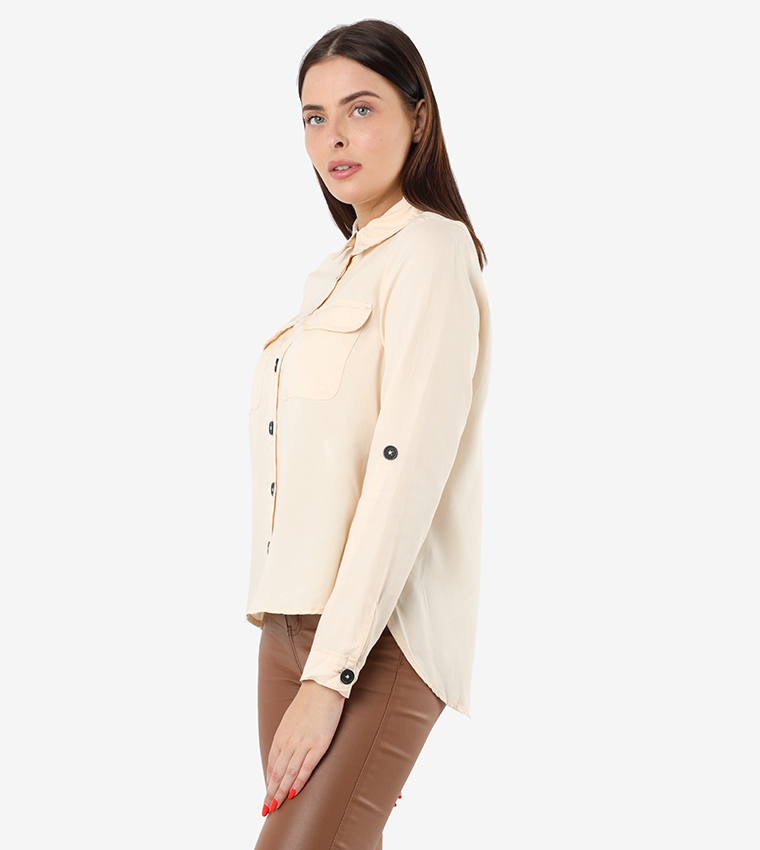 ONLVEGA Long Sleeve Shirt Woven Grey