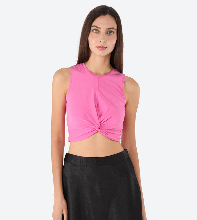 Sleeveless Twisted Detail Top