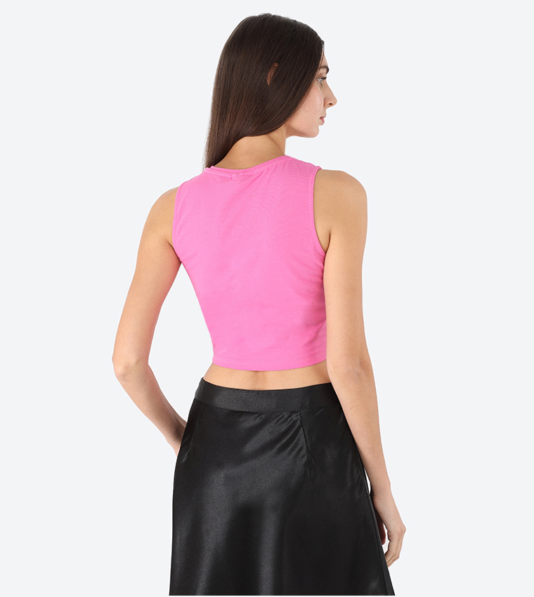 Sleeveless Twisted Detail Top