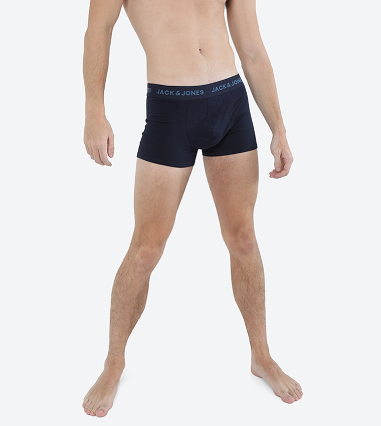 JACCAMOUFLAGE 5 Pack Boxer Uomo In Cotone Ed Elastan - Modello Trunks - Navy Blazer, Exuberance, Purple Portion, Olive Branch