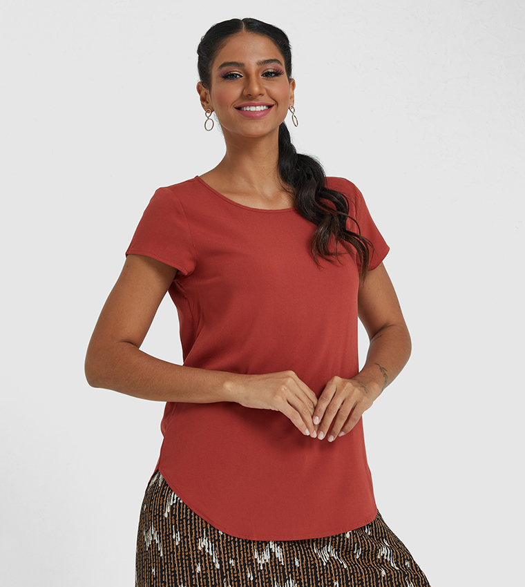 VMBECCA Plain Short Sleeve Top GA