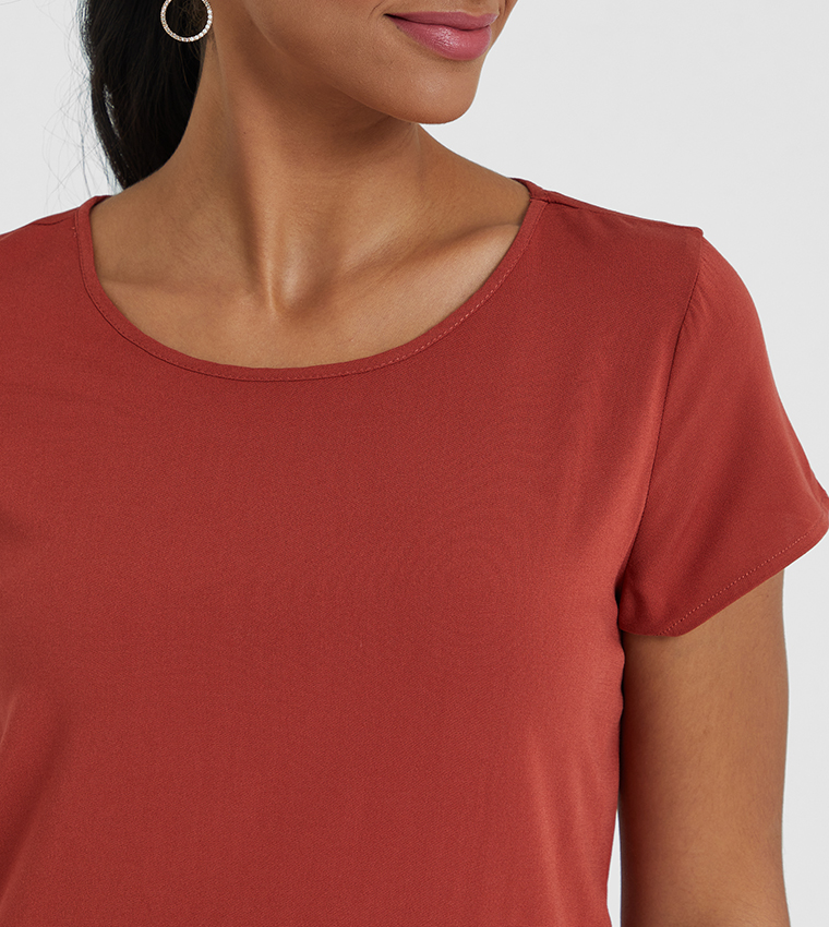 VMBECCA Plain Short Sleeve Top GA