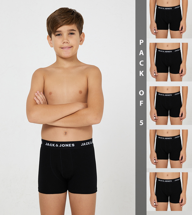Buy Jack Jones Pack Of Logo Waistband Trunks In Black