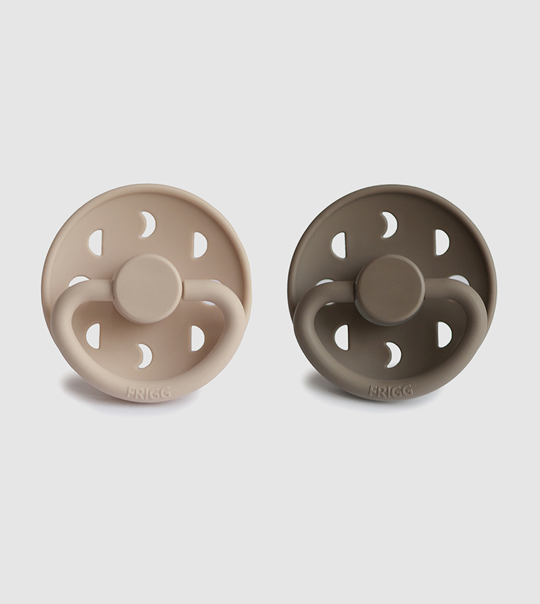 Moon Phase Silicone Baby Pacifier 6-18M 2-Pack Croissant/Portobello  - Size 2