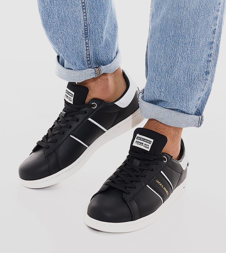 Buy Jack & Jones GUARDIAN Textured PU Lace Up Sneakers In Black | 6thStreet  Bahrain