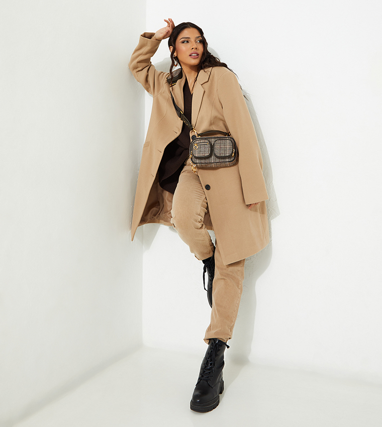 Single Breasted Notched Lapel Coat