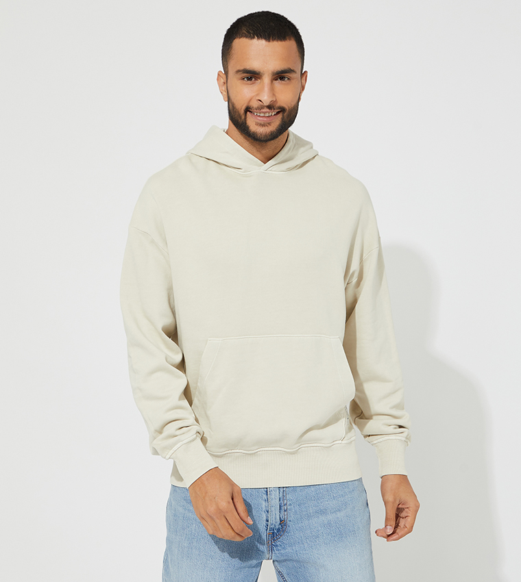 Buy Jack Jones Jorwash Kangaroo Pocket Hoodie In Beige