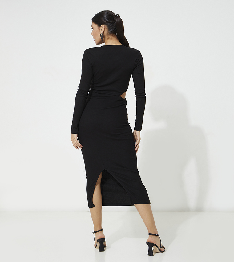 Onlina Side Cut Out Detailed Midi Dress