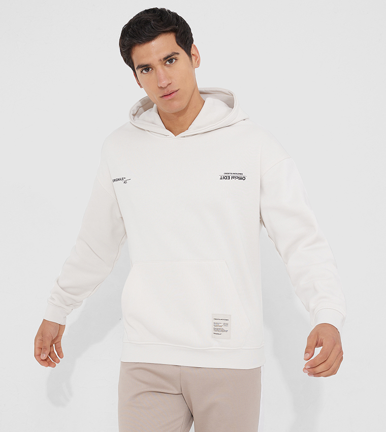 Jack and jones beige hoodie sale