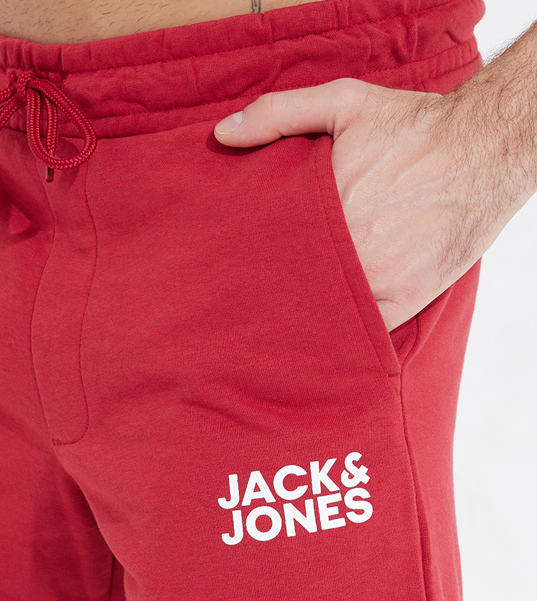 Buy Jack Jones Logo Printed High Waist Casual Shorts In Red 6thStreet UAE