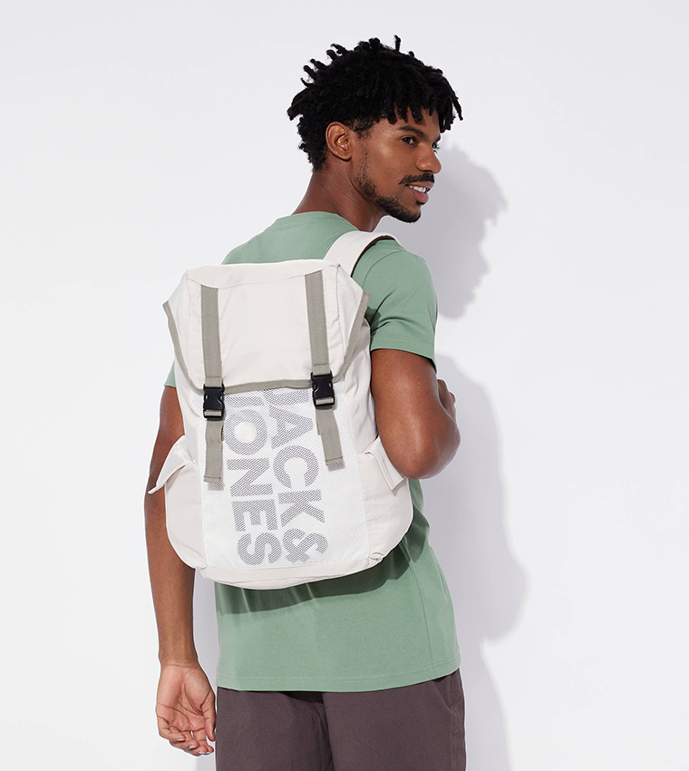 Logo Printed Mesh Backpack