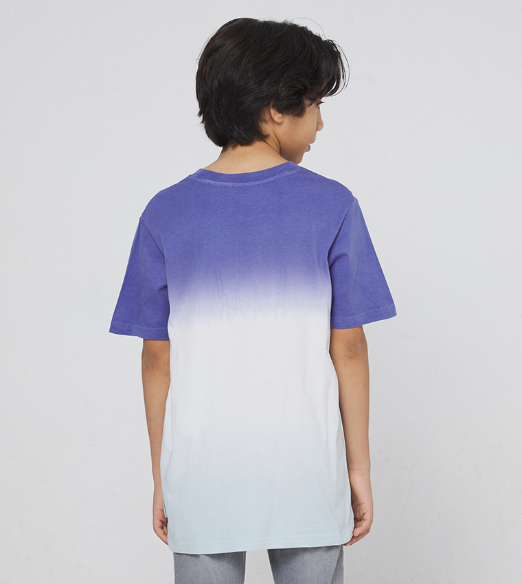 Ombre Printed Crew Neck T-Shirt