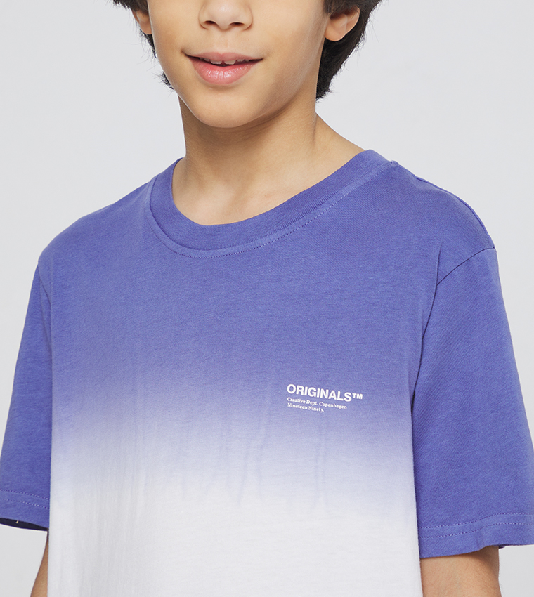 Ombre Printed Crew Neck T-Shirt