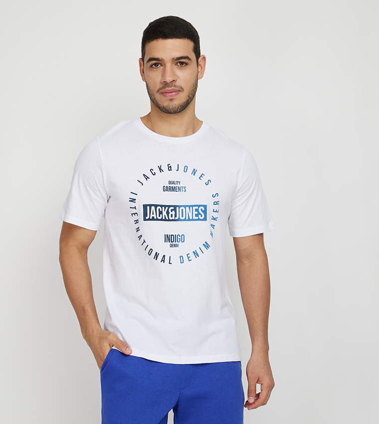 Jack & Jones oversized Summer back print T-shirt in white