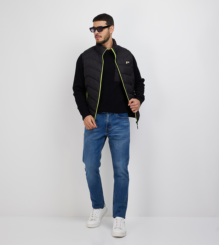 Quilted Zipper Sleeveless Jacket