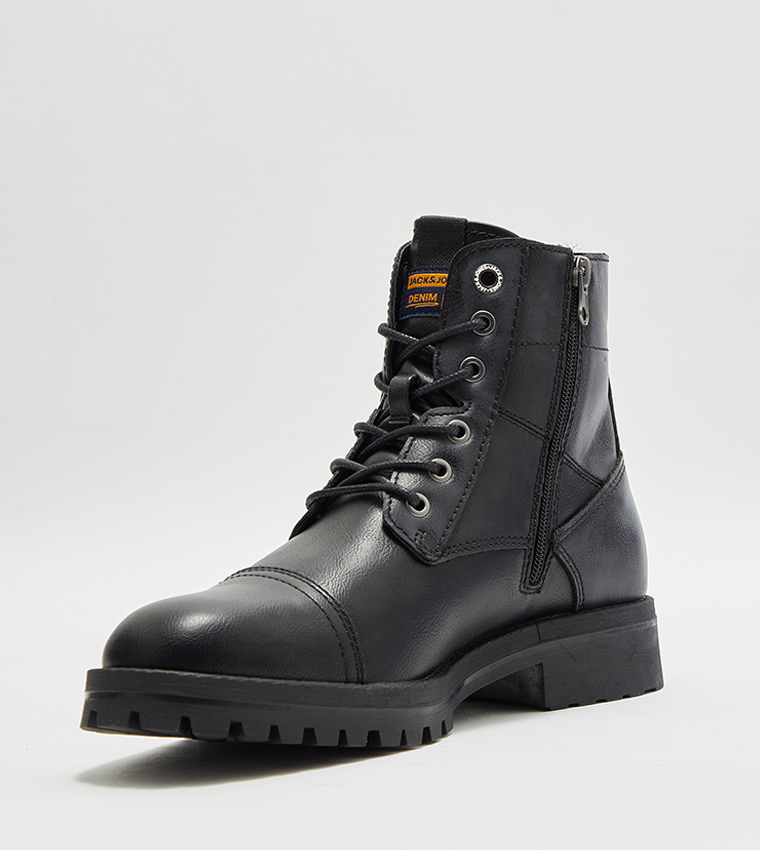 Lace Up High-Top Boots