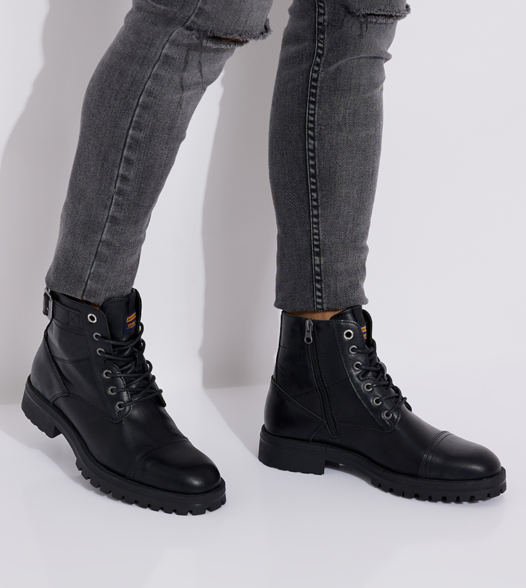 Lace Up High-Top Boots