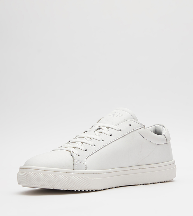 Leather Lace-Up Low Top Sneakers