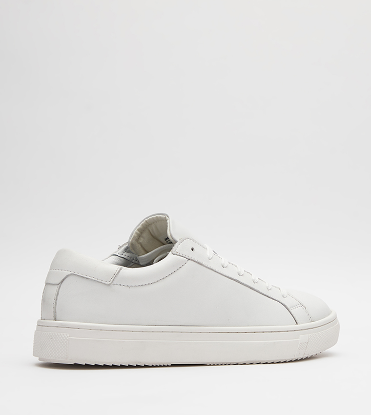 Leather Lace-Up Low Top Sneakers