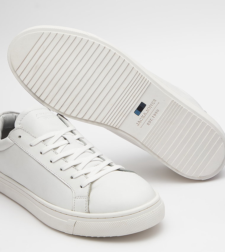 Leather Lace-Up Low Top Sneakers