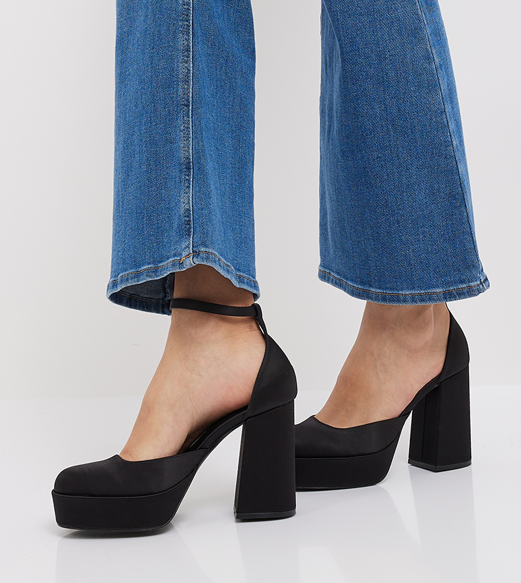 Ankle Strap Platform Heel Pumps
