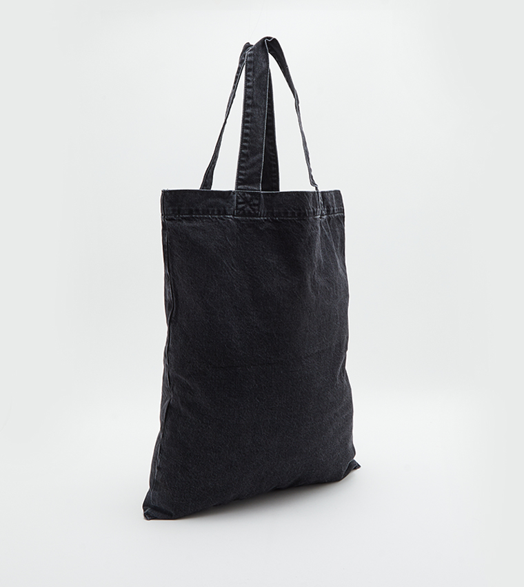 Printed Denim Tote Bag